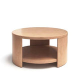 Curved Leg Post Round Storage Shelf Coffee Table *