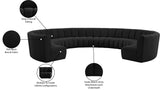 Infinity Boucle Fabric Soft Contemporary 10pc Modular Sectional with Deep Channel Tufting Design