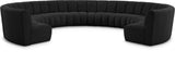 Infinity Boucle Fabric Soft Contemporary 10pc Modular Sectional with Deep Channel Tufting Design