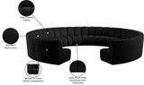 Infinity Boucle Fabric Modern 11pc. Modular Sectional Sofa with Deep Channel Tufting Design