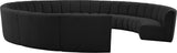 Infinity Boucle Fabric Modern 11pc. Modular Sectional Sofa with Deep Channel Tufting Design