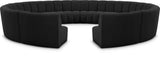 Infinity Boucle Fabric 12pc Modular Sectional Sofa with Deep Channel Tufting for Modern Living