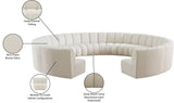 Infinity Boucle Fabric Modern 11pc. Modular Sectional Sofa with Deep Channel Tufting Design