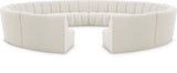 Infinity Boucle Fabric 12pc Modular Sectional Sofa with Deep Channel Tufting for Modern Living