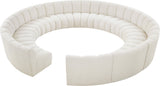 Infinity Boucle Fabric 12pc Modular Sectional Sofa with Deep Channel Tufting for Modern Living