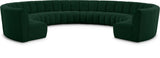 Infinity Boucle Fabric Soft Contemporary 10pc Modular Sectional with Deep Channel Tufting Design