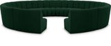 Infinity Boucle Fabric 12pc Modular Sectional Sofa with Deep Channel Tufting for Modern Living