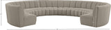 Infinity Boucle Fabric Soft Contemporary 10pc Modular Sectional with Deep Channel Tufting Design