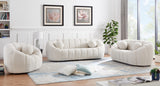 Elijah Contemporary Loveseat with Deep Channel Tufting and Accent Pillow for Ultimate Comfort