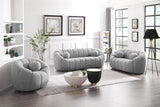 Elijah Contemporary Sofa with Deep Channel Tufting and Cozy Accent Pillow for Ultimate Comfort