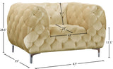 Mercer Elegant Contemporary Velvet Chair with Plush Comfort, Chrome Legs, and Modern Design