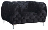 Mercer Elegant Contemporary Velvet Chair with Plush Comfort, Chrome Legs, and Modern Design