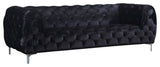 Mercer Plush Contemporary Sofa - Elegant Velvet Design with Modern Tufting and Chrome Legs for Style