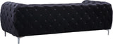 Mercer Plush Contemporary Sofa - Elegant Velvet Design with Modern Tufting and Chrome Legs for Style
