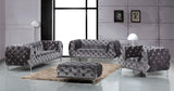 Mercer Plush Contemporary Sofa - Elegant Velvet Design with Modern Tufting and Chrome Legs for Style