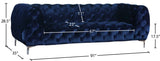 Mercer Plush Contemporary Sofa - Elegant Velvet Design with Modern Tufting and Chrome Legs for Style