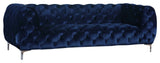 Mercer Plush Contemporary Sofa - Elegant Velvet Design with Modern Tufting and Chrome Legs for Style