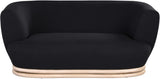 Kipton Mid-Century Modern Loveseat with Elegant Curved Back and Natural Oak Frame for Living Room