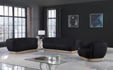 Kipton Mid-Century Modern Loveseat with Elegant Curved Back and Natural Oak Frame for Living Room