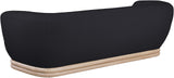 Kipton Elegant Mid-Century Modern Sofa with Curved Back and Natural Oak Finish for Cozy Living Rooms