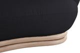 Kipton Elegant Mid-Century Modern Sofa with Curved Back and Natural Oak Finish for Cozy Living Rooms