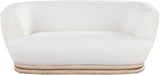 Kipton Mid-Century Modern Loveseat with Elegant Curved Back and Natural Oak Frame for Living Room