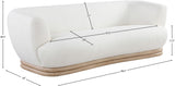 Kipton Elegant Mid-Century Modern Sofa with Curved Back and Natural Oak Finish for Cozy Living Rooms