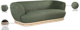 Kipton Elegant Mid-Century Modern Sofa with Curved Back and Natural Oak Finish for Cozy Living Rooms
