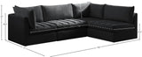 Jacob Modular Sectional Sofa - Luxurious Velvet, Deep Channel Tufting, Customizable Contemporary Design
