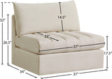 Jacob Modular Armless Chair - Luxurious Soft Upholstery, Deep Channel Tufting, Contemporary Design
