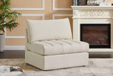 Jacob Modular Armless Chair - Luxurious Soft Upholstery, Deep Channel Tufting, Contemporary Design
