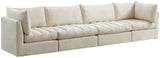 Jacob Velvet Modular Sofa - Luxurious Contemporary Seating with Deep Channel Tufting & Easy Attachment