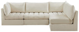 Jacob Velvet Modular Sectional Sofa - Luxurious Black Upholstery with Deep Channel Tufting Design
