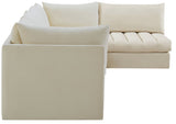 Jacob Velvet Modular Sectional Sofa - Luxurious Black Upholstery with Deep Channel Tufting Design