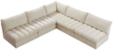 Jacob Velvet Modular Sectional Sofa - Luxurious Black Upholstery with Deep Channel Tufting Design