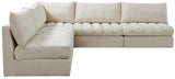 Jacob Velvet Modular Sectional Sofa - Luxurious Black Upholstery with Deep Channel Tufting Design