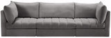 Jacob Velvet Modular Sofa - Luxurious Contemporary Seating with Deep Channel Tufting & Easy Attachment