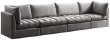 Jacob Velvet Modular Sofa - Luxurious Contemporary Seating with Deep Channel Tufting & Easy Attachment
