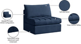 Jacob Modular Armless Chair - Luxurious Soft Upholstery, Deep Channel Tufting, Contemporary Design