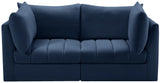 Jacob Velvet Modular Sofa - Luxurious Contemporary Seating with Deep Channel Tufting & Easy Attachment