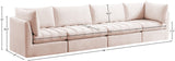 Jacob Velvet Modular Sofa - Luxurious Contemporary Seating with Deep Channel Tufting & Easy Attachment