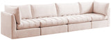 Jacob Velvet Modular Sofa - Luxurious Contemporary Seating with Deep Channel Tufting & Easy Attachment