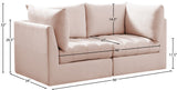 Jacob Velvet Modular Sofa - Luxurious Contemporary Seating with Deep Channel Tufting & Easy Attachment