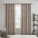 Yarn-Dyed Plaid Light Filtering Curtain Panel, Brown