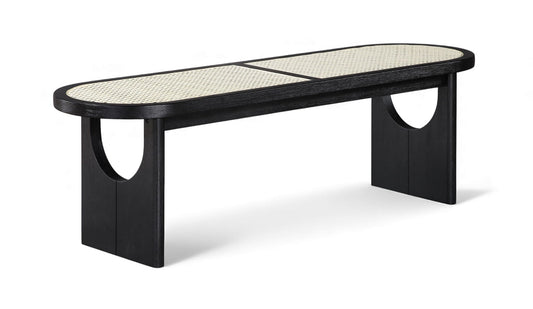 Canovia - Solid Wood And Faux Cane Bench