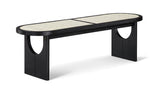 Canovia - Solid Wood And Faux Cane Bench