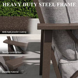 2 Pieces Outdoor Single Sofa, Patio Metal Armchair