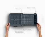 Extend™ Slim Steel Expandable Grey Dish Drainer