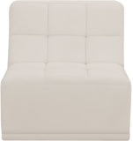 Relax Contemporary Armless Chair with Soft Upholstery, Biscuit Tufting & Modular Design for Versatility