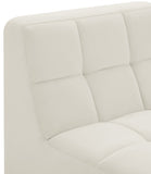 Relax Contemporary Armless Chair with Soft Upholstery, Biscuit Tufting & Modular Design for Versatility